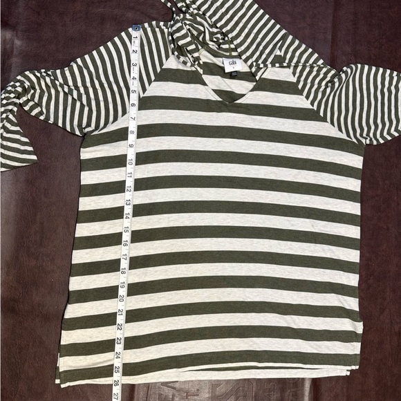 Cabi Playoff Hoodie Womens Small Ivory Green Stripe Style‎ #3995 Fall 2020 - Picture 14 of 14